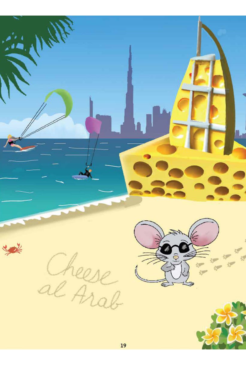 Page from The Little Mouse at the Dentist: the mouse in Dubai